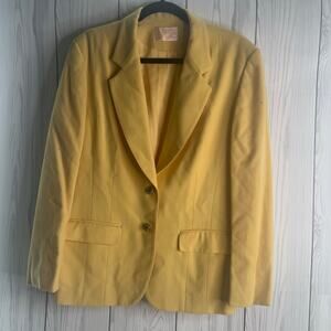 Vintage 90s Pendleton 100 Virgin Wool Yellow Blazer Jacket Coat Medium USA